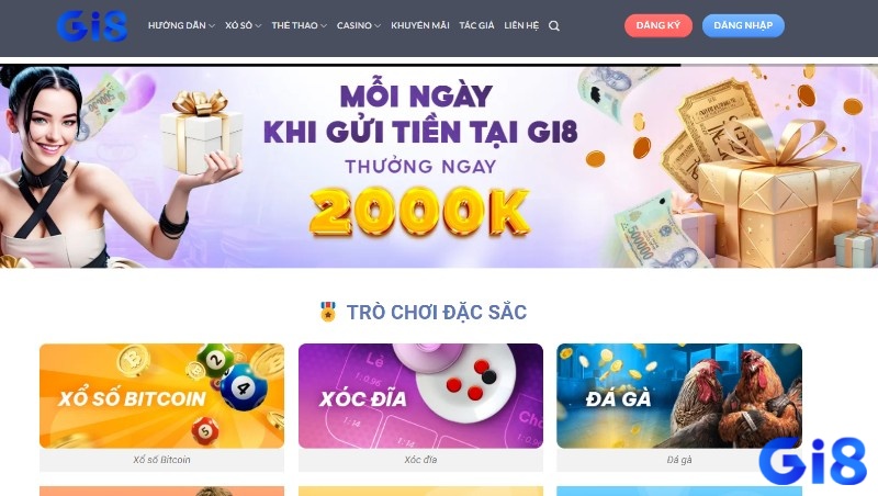 Gi8 là một nhà cái cá cược trực tuyến 4.0 được yêu thích với nhiều sản phẩm hấp dẫn